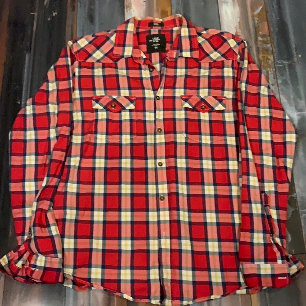 Red/White Plaid Button Down